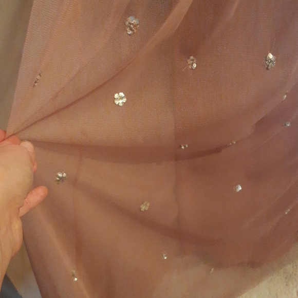 BHLDN Anthropologie Mauve Sequin Formal Gown Dress Size 4 Prom Bridesmaid Flawed - Picture 12 of 16